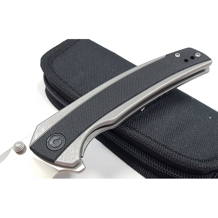 Couteau CIVIVI Teraxe Black Lame Acier Nitro-V Bead Blast Manche G10 IKBS Framelock Clip CIVC200363 - Livraison Gratuite