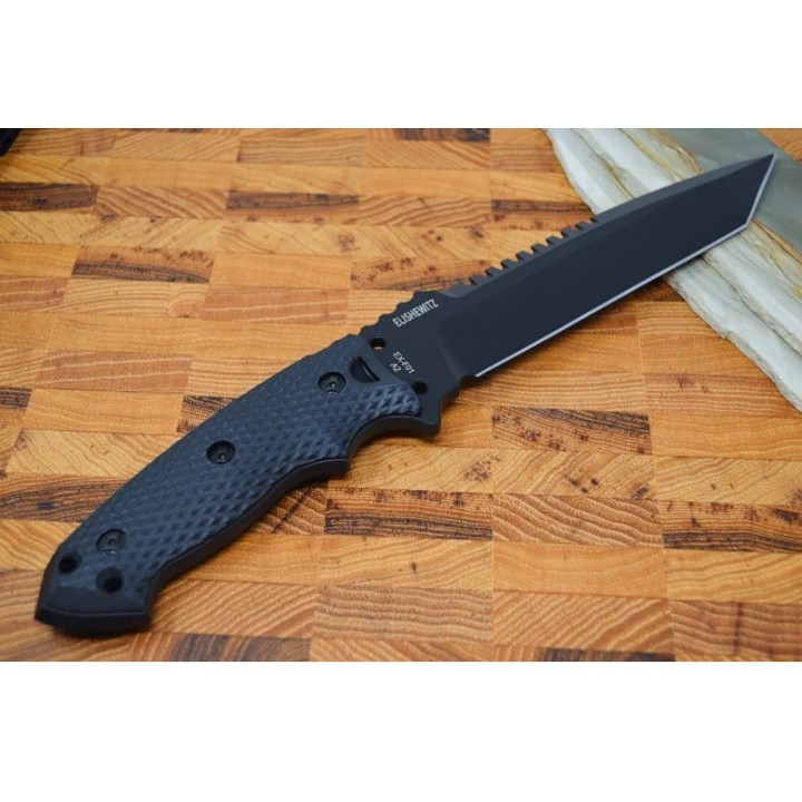 Couteau Hogue EX F01 Black Lame Tanto Acier A2 Manche G10 Etui Nylon Made USA HO35109 - Livraison Gratuite