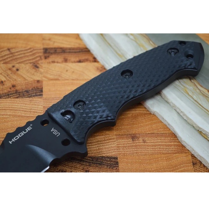 Couteau Hogue EX F01 Black Lame Tanto Acier A2 Manche G10 Etui Nylon Made USA HO35109 - Livraison Gratuite