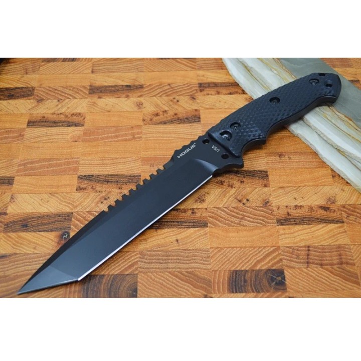 Couteau Hogue EX F01 Black Lame Tanto Acier A2 Manche G10 Etui Nylon Made USA HO35109 - Livraison Gratuite