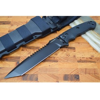 Couteau Hogue EX F01 Black Lame Tanto Acier A2 Manche G10 Etui Nylon Made USA HO35109 - Livraison Gratuite
