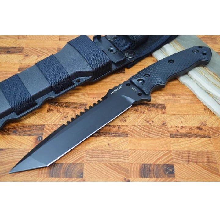 Couteau Hogue EX F01 Black Lame Tanto Acier A2 Manche G10 Etui Nylon Made USA HO35109 - Livraison Gratuite