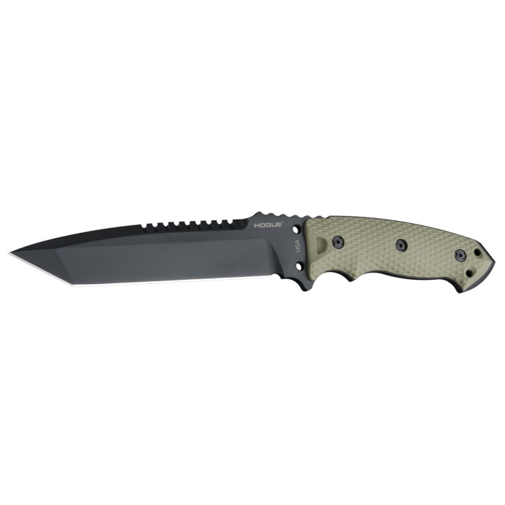 Couteau Hogue EX F01 Green Lame Tanto Acier A2 Manche G10 Etui Nylon Made USA HO35108 - Livraison Gratuite