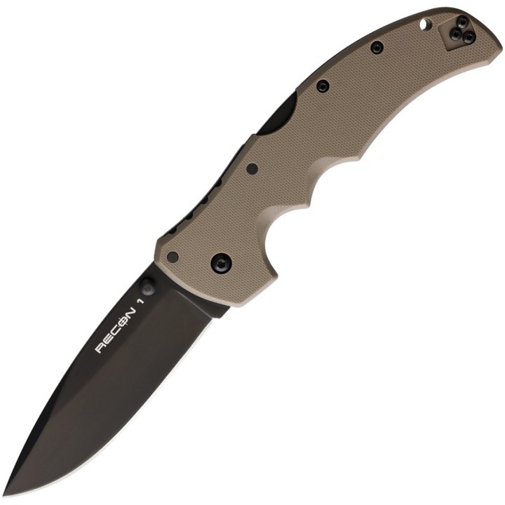 Couteau Cold Steel Recon 1 Dark Earth Lame Acier CPM S35VN Manche G-10 Lockback CS27BSDEBK - Livraison Gratuite