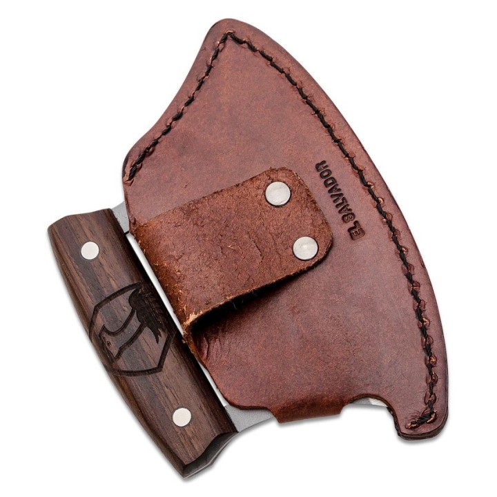 Couteau D'Esquimau Condor Ulu Lame Acier Carbone 1075 Manche Noyer Etui Cuir Made Salvador CTK500760HC - Livraison Gratuite