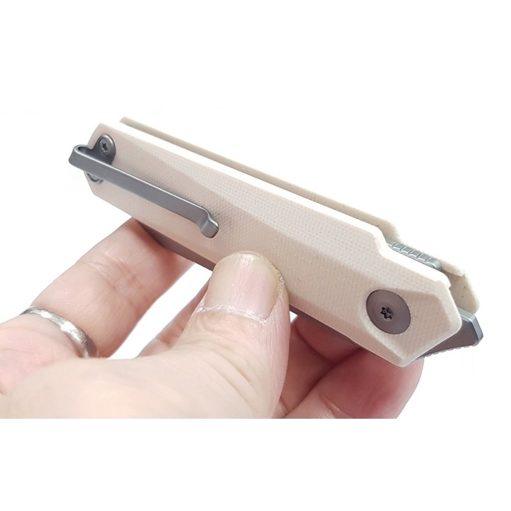 Couteau CIVIVI Ki-V Plus Ivory Manche G10 Lame Acier Nitro-V IKBS Linerlock Clip CIVC20005B2 - Livraison Gratuite