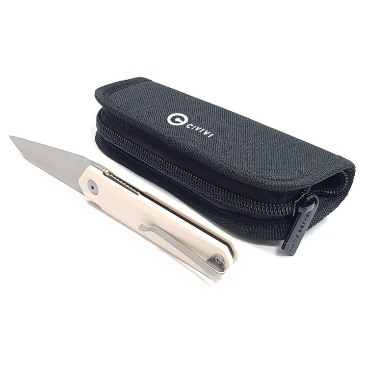 Couteau CIVIVI Ki-V Plus Ivory Manche G10 Lame Acier Nitro-V IKBS Linerlock Clip CIVC20005B2 - Livraison Gratuite