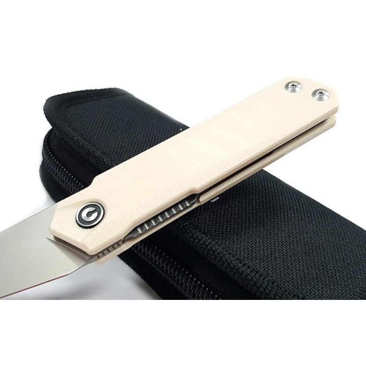 Couteau CIVIVI Ki-V Plus Ivory Manche G10 Lame Acier Nitro-V IKBS Linerlock Clip CIVC20005B2 - Livraison Gratuite