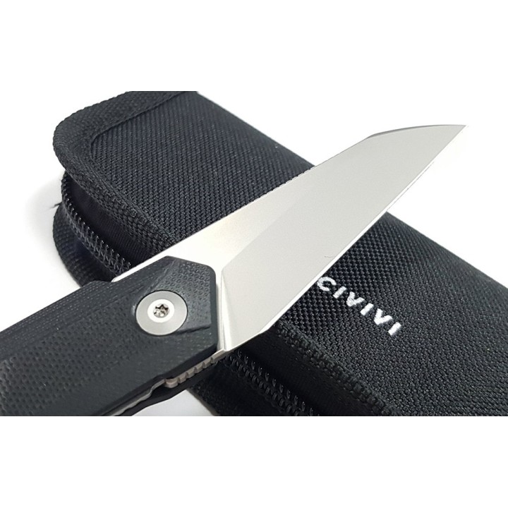 Couteau CIVIVI Ki-V Plus Black Manche G10 Lame Acier Nitro-V IKBS Linerlock Clip CIVC20005B1 - Livraison Gratuite