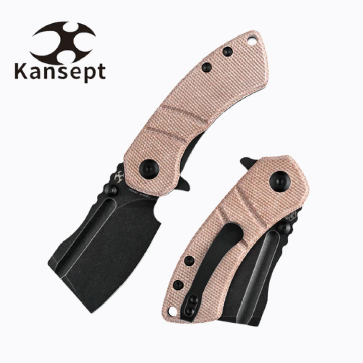 Couteau Kansept Korvid M Brown Manche Micarta Lame Acier 154CM Linerlock Clip KT2030A5 - Livraison Gratuite