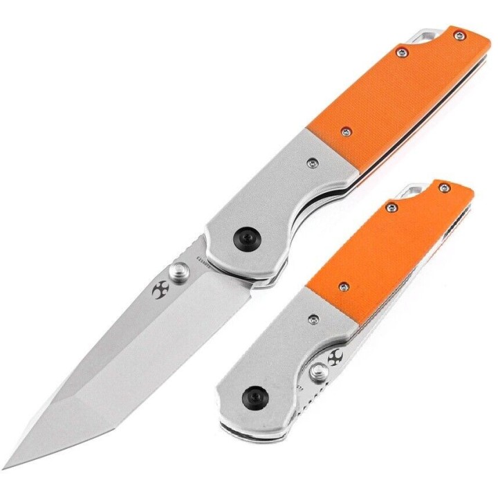 Couteau Kansept Warrior Tanto Orange Lame Acier D2 Manche G10 IKBS Linerlock Clip KT1005T3 - Livraison Gratuite