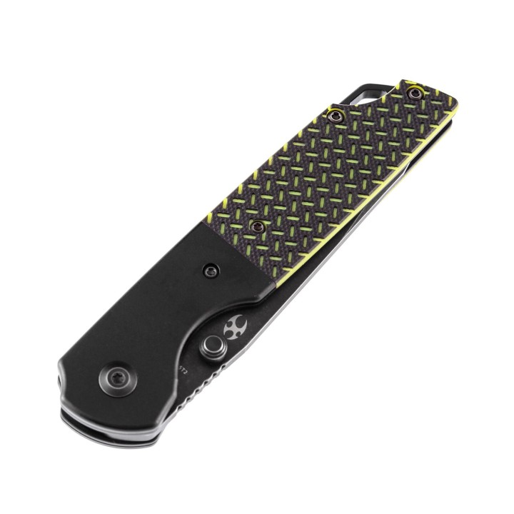 Couteau Kansept Warrior Tanto Black/Green Lame Acier D2 Manche G10 IKBS Linerlock Clip KT1005T2 - Livraison Gratuite