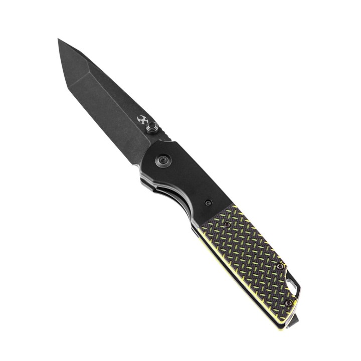 Couteau Kansept Warrior Tanto Black/Green Lame Acier D2 Manche G10 IKBS Linerlock Clip KT1005T2 - Livraison Gratuite