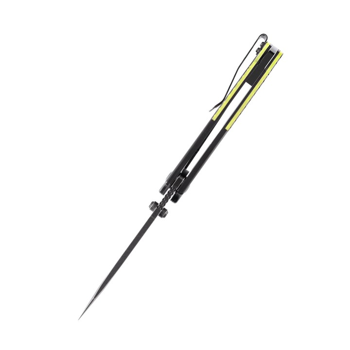 Couteau Kansept Warrior Tanto Black/Green Lame Acier D2 Manche G10 IKBS Linerlock Clip KT1005T2 - Livraison Gratuite