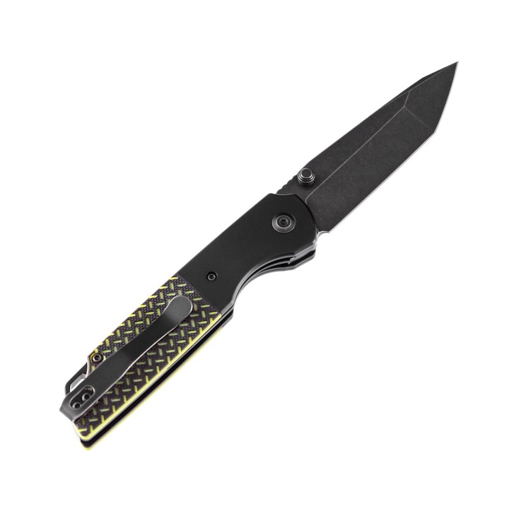 Couteau Kansept Warrior Tanto Black/Green Lame Acier D2 Manche G10 IKBS Linerlock Clip KT1005T2 - Livraison Gratuite