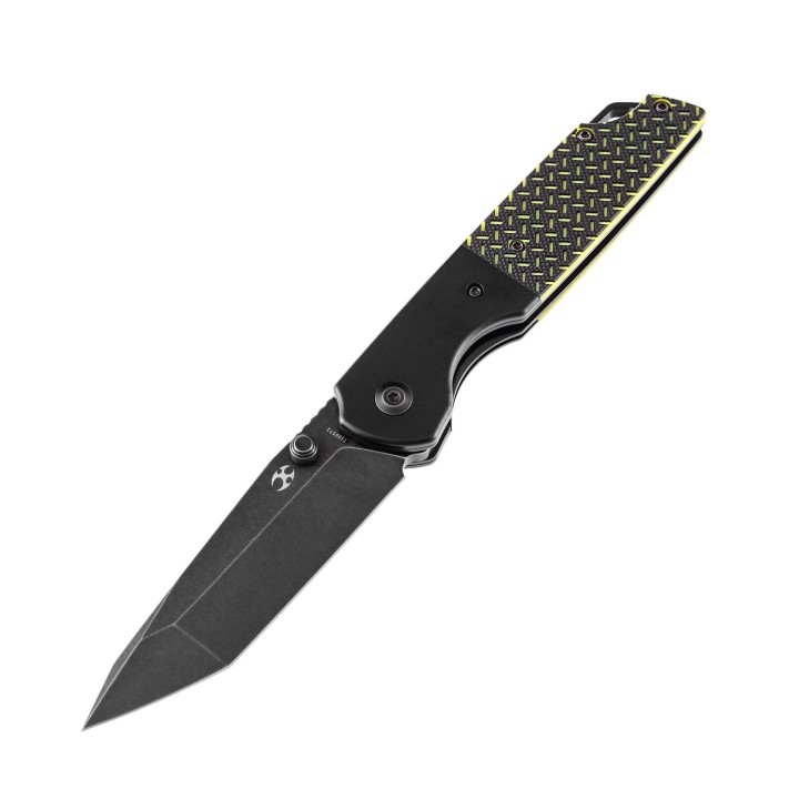 Couteau Kansept Warrior Tanto Black/Green Lame Acier D2 Manche G10 IKBS Linerlock Clip KT1005T2 - Livraison Gratuite
