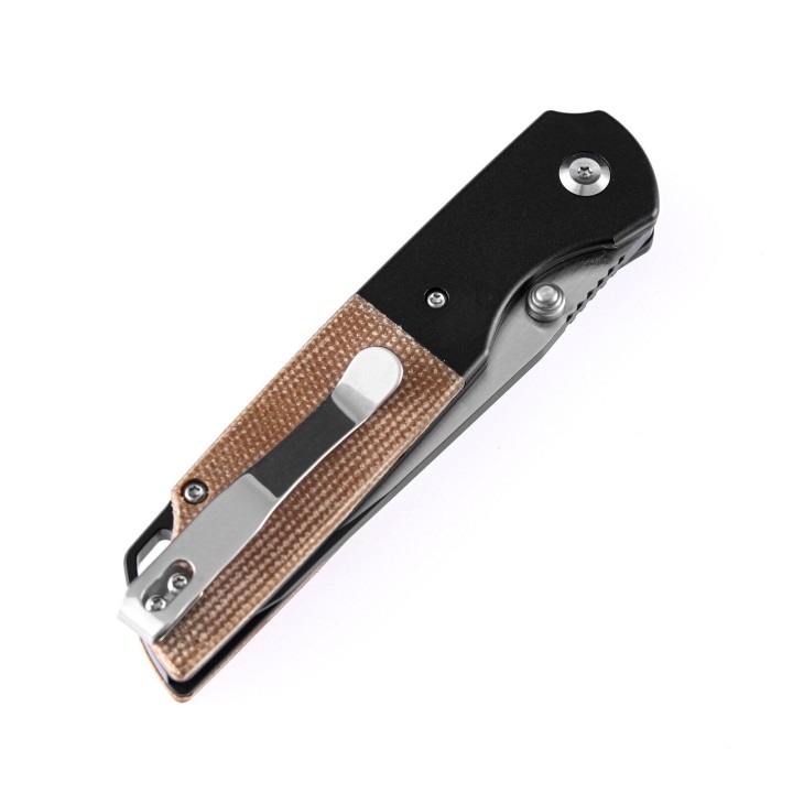 Couteau Kansept Warrior Tanto Brown Lame Acier D2 Manche Micarta IKBS Linerlock Clip KT1005T5 - Livraison Gratuite