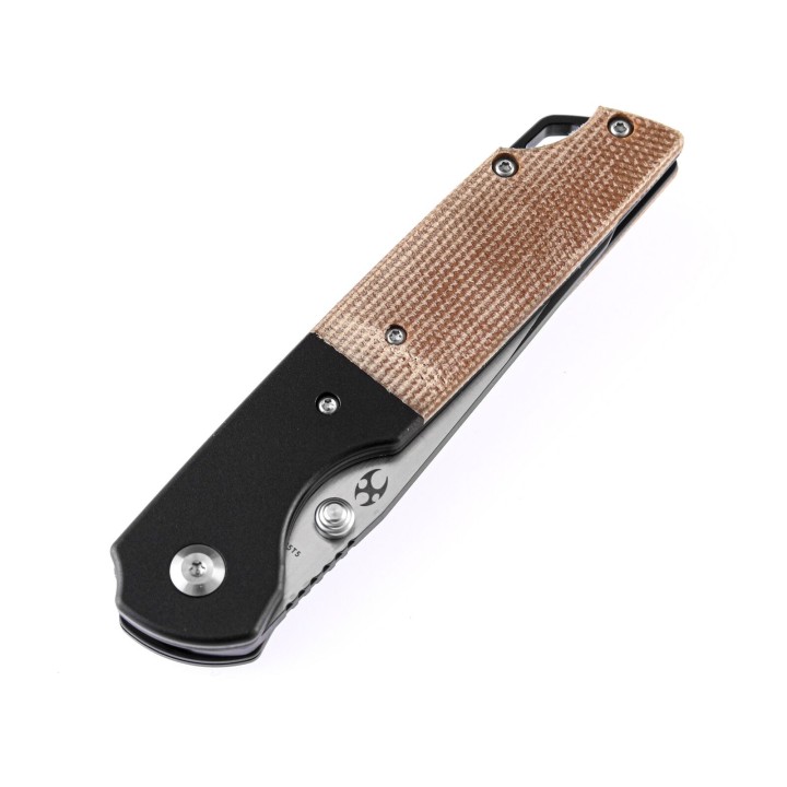 Couteau Kansept Warrior Tanto Brown Lame Acier D2 Manche Micarta IKBS Linerlock Clip KT1005T5 - Livraison Gratuite