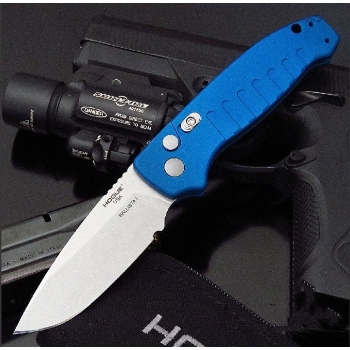 Couteau Automatique Hogue Ballista Blue AUTO Lame Acier CPM-154 Manche Aluminium Made USA HO64133 - Livraison Gratuite