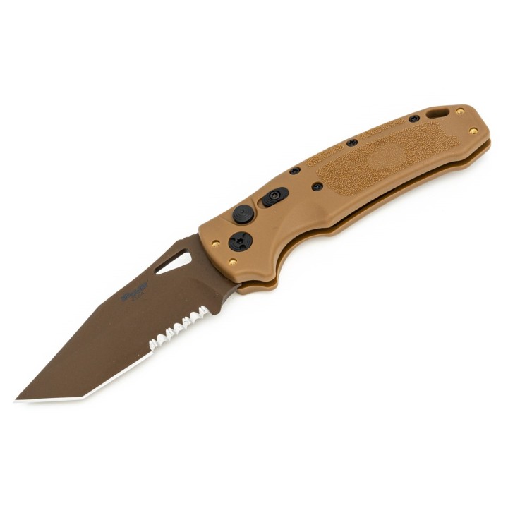 Couteau Automatique SIG Sauer K320A M17 Coyote Lame Tanto Acier S30V Manche Tan Polymère Clip USA SIG36323 - Livraison Gratuite