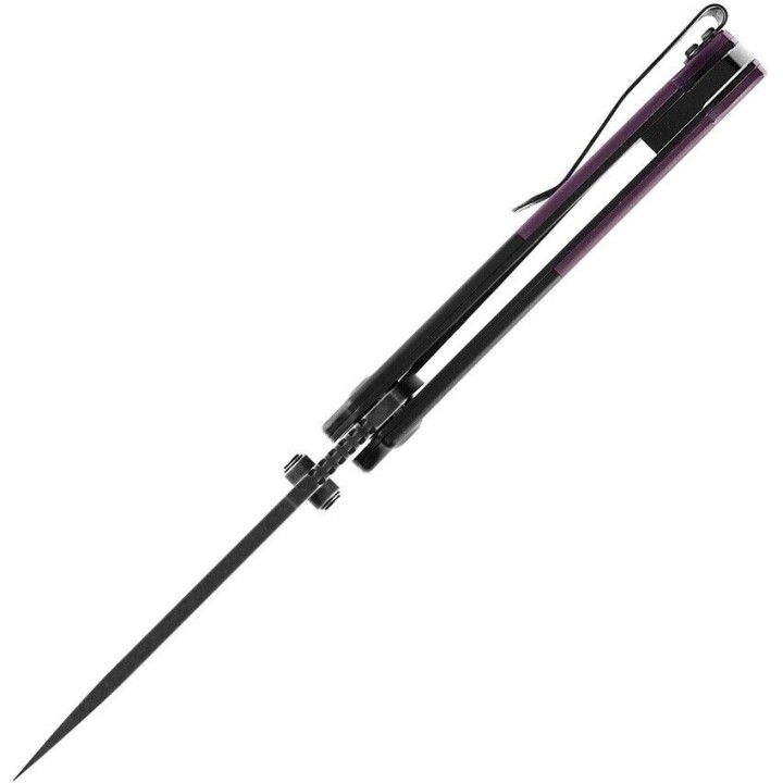 Couteau Kansept Warrior Drop Point  Purple Lame Acier D2 Manche G10 IKBS Linerlock Clip KT1005S6 - Livraison Gratuite