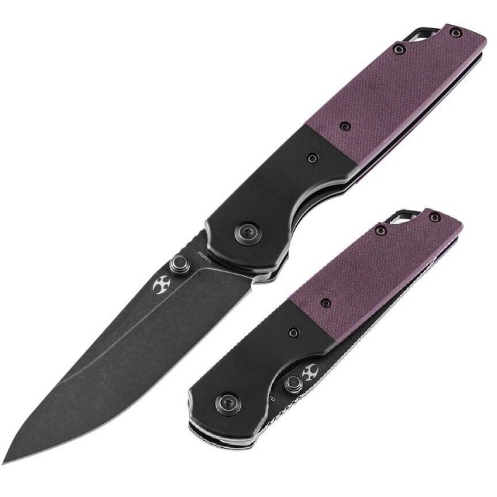 Couteau Kansept Warrior Drop Point  Purple Lame Acier D2 Manche G10 IKBS Linerlock Clip KT1005S6 - Livraison Gratuite