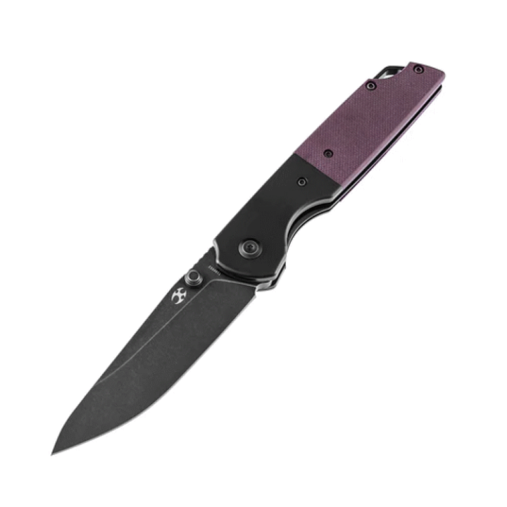 Couteau Kansept Warrior Drop Point  Purple Lame Acier D2 Manche G10 IKBS Linerlock Clip KT1005S6 - Livraison Gratuite