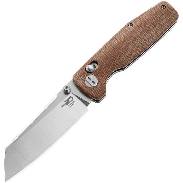Couteau Bestech Slasher Brown Manche Micarta Lame Acier D2 IKBS Axis Lock Clip BTKG43D - Livraison Gratuite
