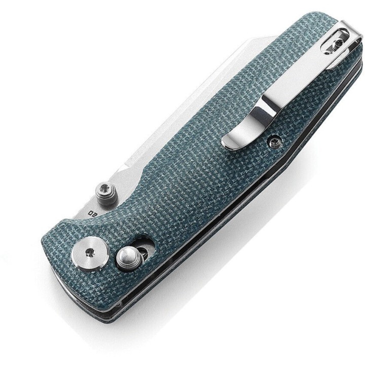 Couteau Bestech Slasher Blue Manche Micarta Lame Acier D2 IKBS Axis Lock Clip BTKG43C1 - Livraison Gratuite
