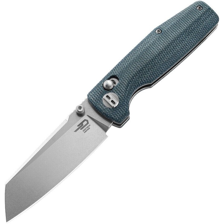 Couteau Bestech Slasher Blue Manche Micarta Lame Acier D2 IKBS Axis Lock Clip BTKG43C1 - Livraison Gratuite