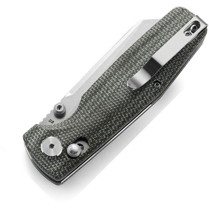 Couteau Bestech Slasher Green Manche Micarta Lame Acier D2 IKBS Axis Lock Clip BTKG43B1 - Livraison Gratuite