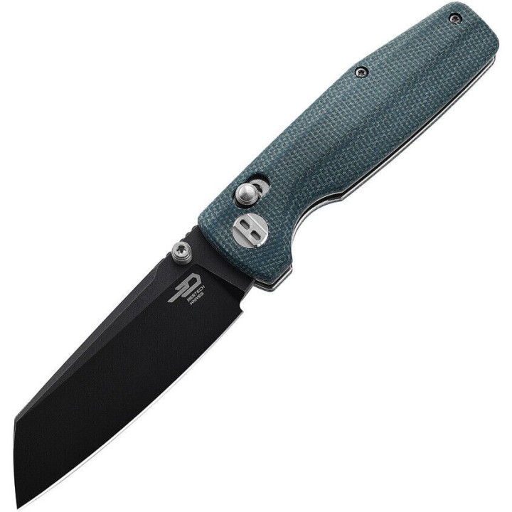 Couteau Bestech Slasher Blue Manche Micarta Lame Acier D2 IKBS Axis Lock Clip BTKG43C2 - Livraison Gratuite