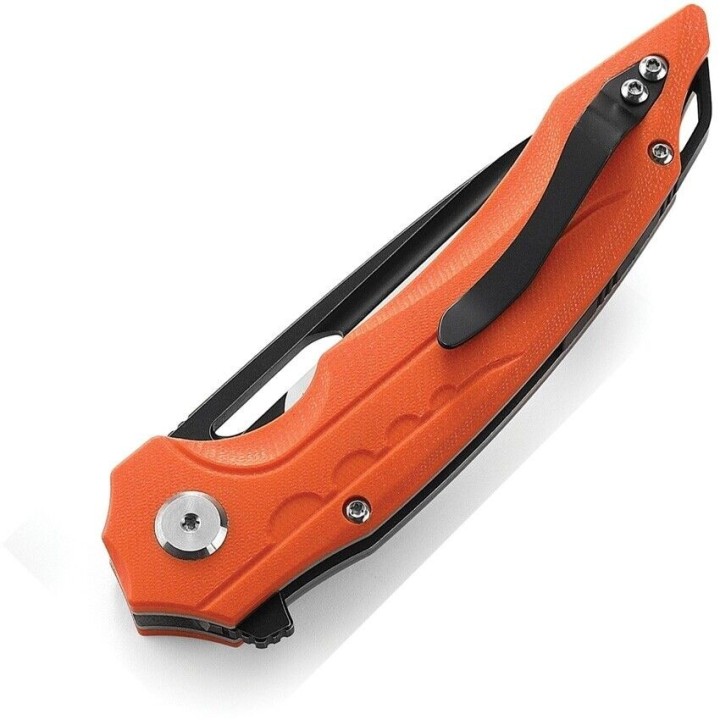 Couteau Bestech Ornetta Orange Lame Acier N690 Manche G10 IKBS Linerlock CLip BTKG50C - Livraison Gratuite