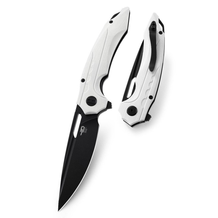 Couteau Bestech Ornetta White Lame Acier N690 Manche G10 IKBS Linerlock CLip BTKG50E - Livraison Gratuite