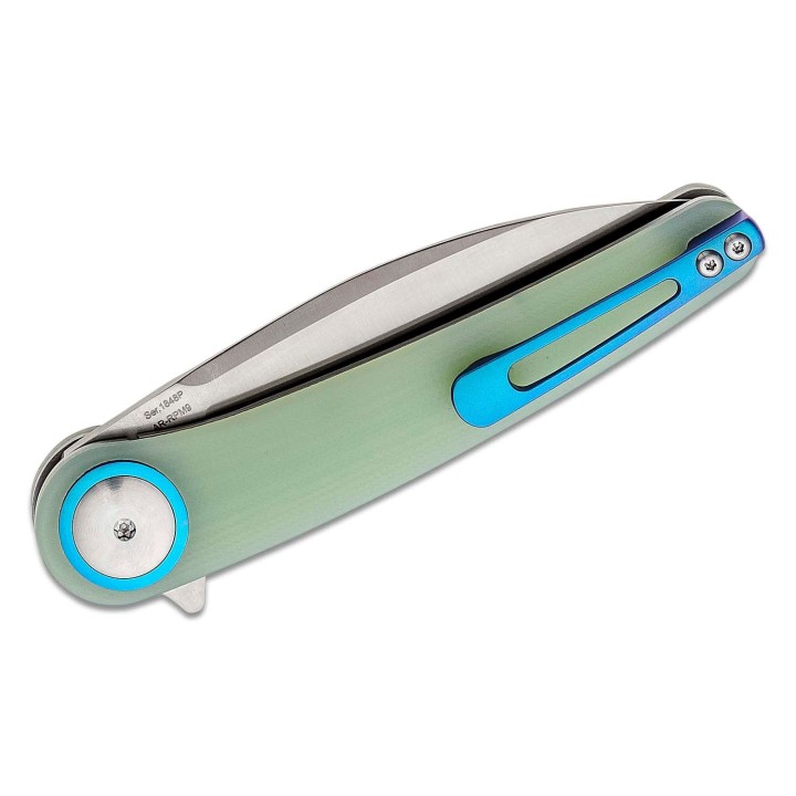 Couteau ArtisanCutlery Cazador Jade Lame Acier AR-RPM9 Satin Manche G10 IKBS Linerlock Clip ATZ1848PNTG - Livraison Gratuite