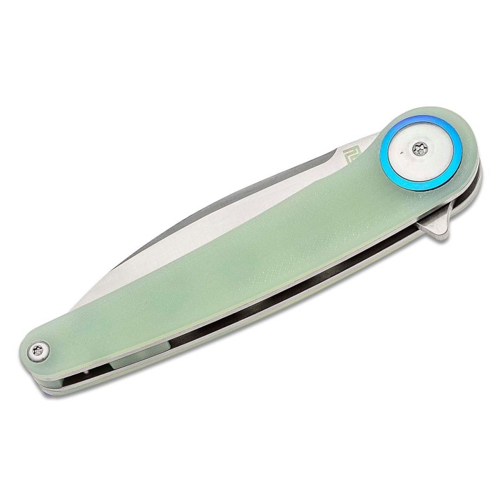 Couteau ArtisanCutlery Cazador Jade Lame Acier AR-RPM9 Satin Manche G10 IKBS Linerlock Clip ATZ1848PNTG - Livraison Gratuite