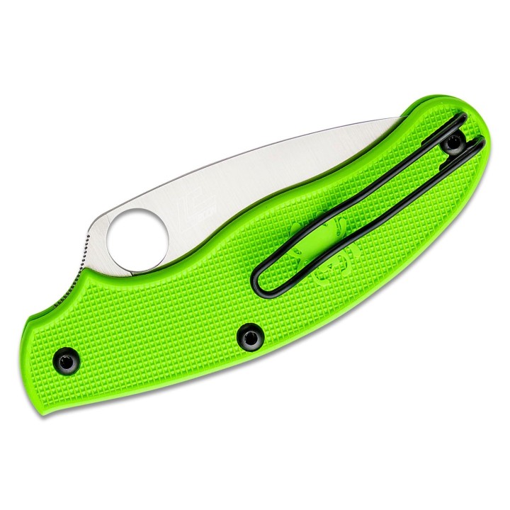 Couteau Spyderco UK Penknife Salt Green Lame Acier LC200N Manche FRN Slip Joint Clip Made USA SC94PGR - Livraison Gratuite