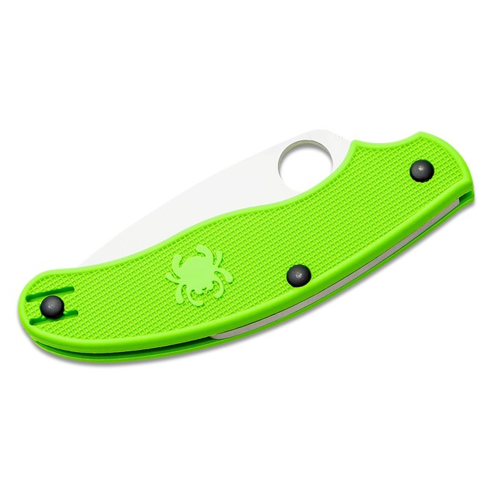 Couteau Spyderco UK Penknife Salt Green Lame Acier LC200N Manche FRN Slip Joint Clip Made USA SC94PGR - Livraison Gratuite