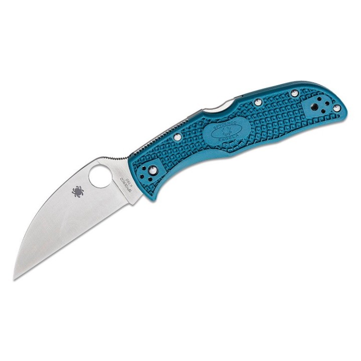 Couteau Spyderco Endela Lightweight K390 Lame Acier K390 Manche FRN Bleu Locback Japan SC243FPWK390 - Livraison Gratuite