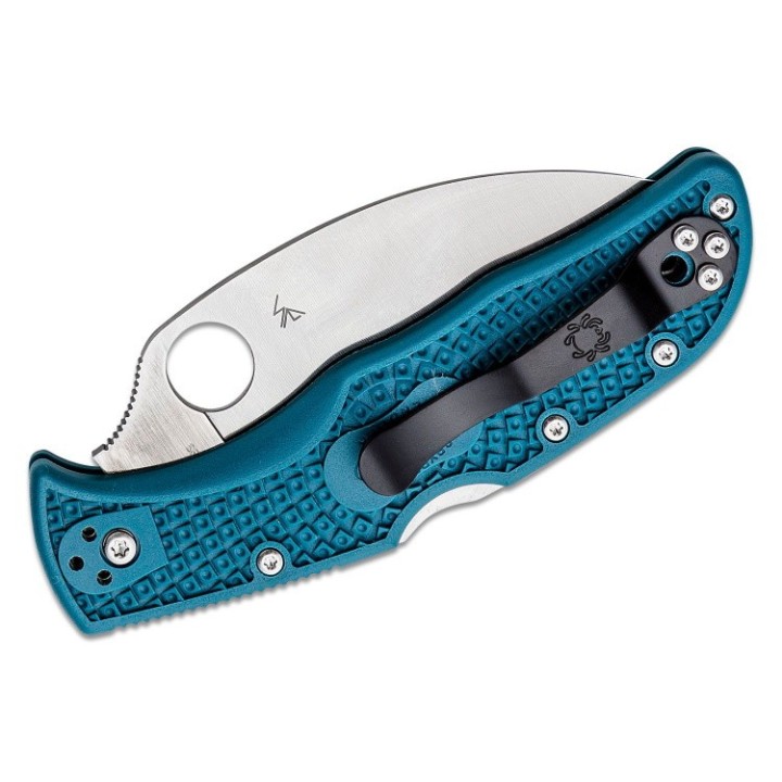 Couteau Spyderco Endela Lightweight K390 Lame Acier K390 Manche FRN Bleu Locback Japan SC243FPWK390 - Livraison Gratuite
