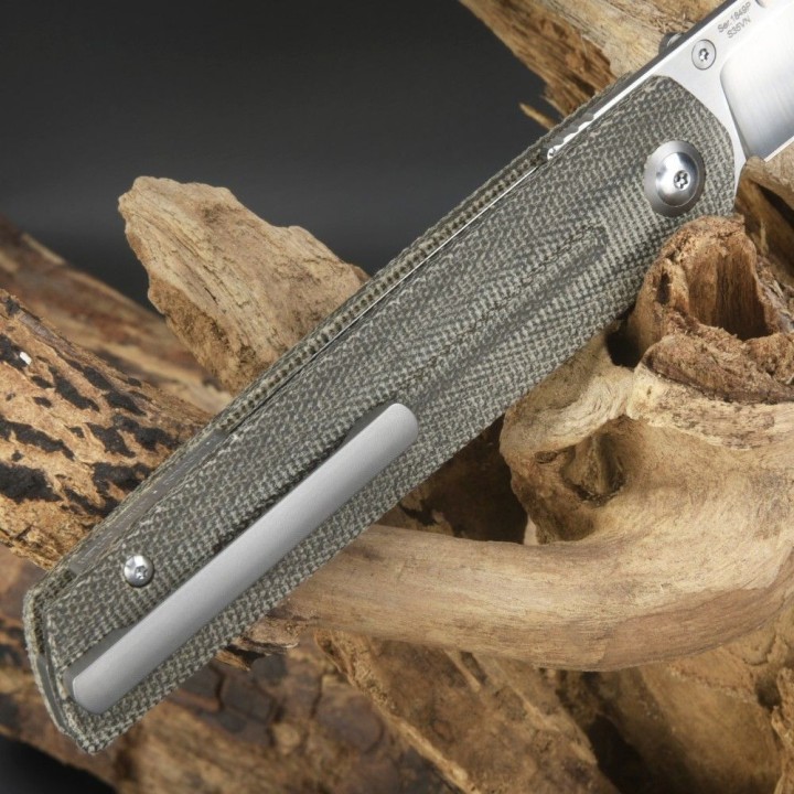 Couteau ArtisanCutlery Sirius Green Manche Micarta Lame Acier S35VN IKBS Linerlock Clip ATZ1849PODG - Livraison Gratuite