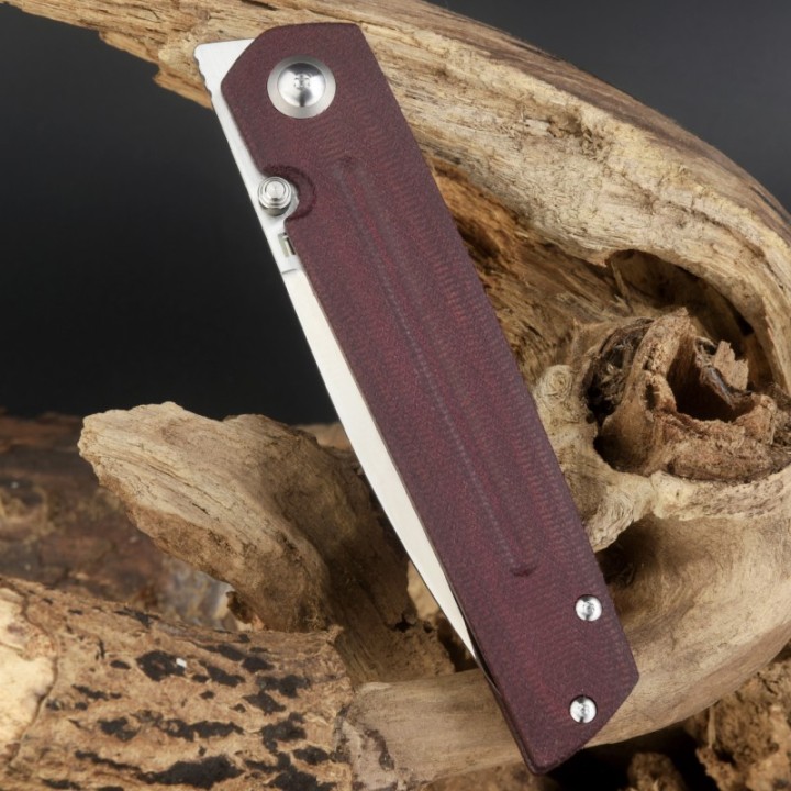 Couteau ArtisanCutlery Sirius Burgandy Manche Micarta Lame Acier S35VN IKBS Linerlock Clip ATZ1849PDRC - Livraison Gratuite