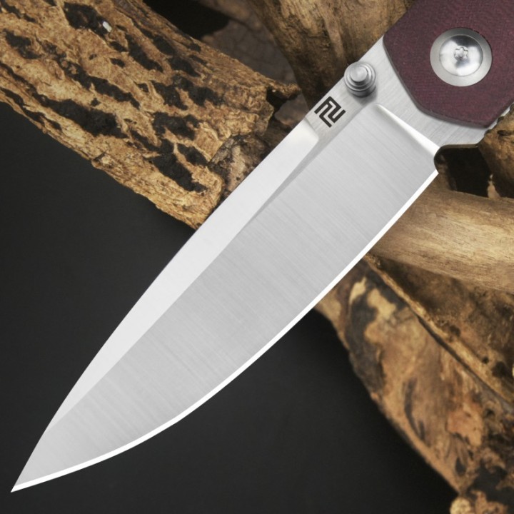 Couteau ArtisanCutlery Sirius Burgandy Manche Micarta Lame Acier S35VN IKBS Linerlock Clip ATZ1849PDRC - Livraison Gratuite
