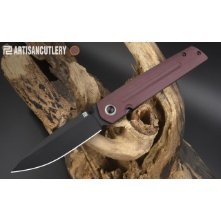 Couteau ArtisanCutlery Sirius Burgandy Manche Micarta Lame Acier S35VN Black IKBS Clip ATZ1849PBDRC - Livraison Gratuite