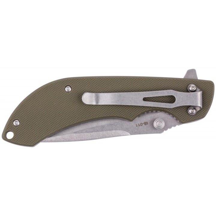 Couteau SKIF Spyke Olive Manche G10 Lame Acier 8Cr14MoV Linerlock Clip SKFIS011OG - Livraison Gratuite