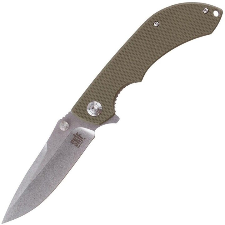Couteau SKIF Spyke Olive Manche G10 Lame Acier 8Cr14MoV Linerlock Clip SKFIS011OG - Livraison Gratuite