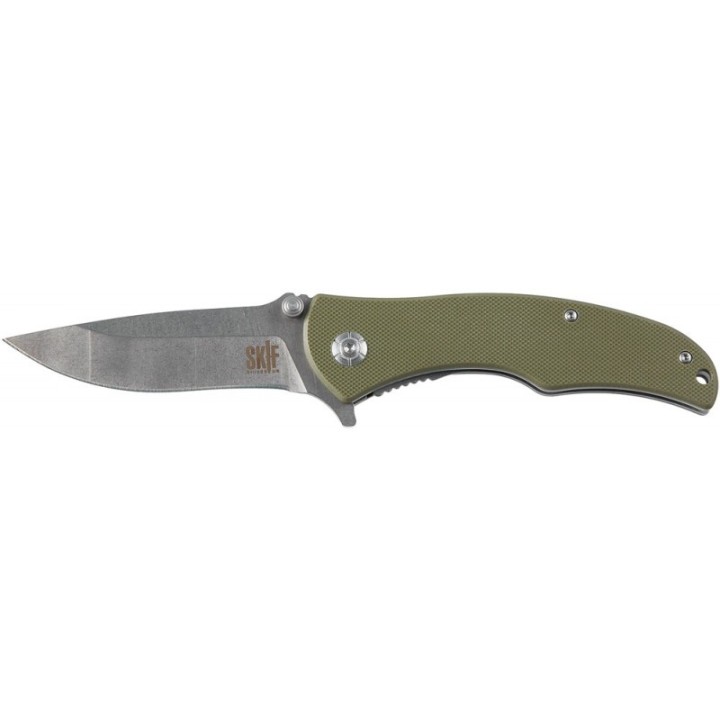 Couteau SKIF Boy Olive Manche G10 Lame Acier 8Cr14MoV Linerlock Clip SKFIS008OG - Livraison Gratuite