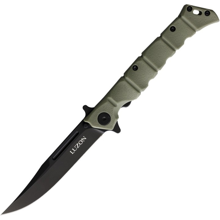 Couteau Cold Steel Medium Luzon Od Green Lame Acier 8Cr13MoV Black Manche GFN Leaf Spring Lock CS20NQLODBK - Livraison Gratuite