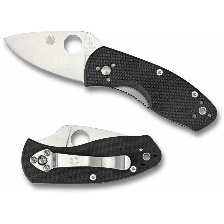 Couteau Spyderco Ambitious Lame Acier 8Cr13MoV Manche FRN Linerlock Clip SC148PBK - Livraison Gratuite