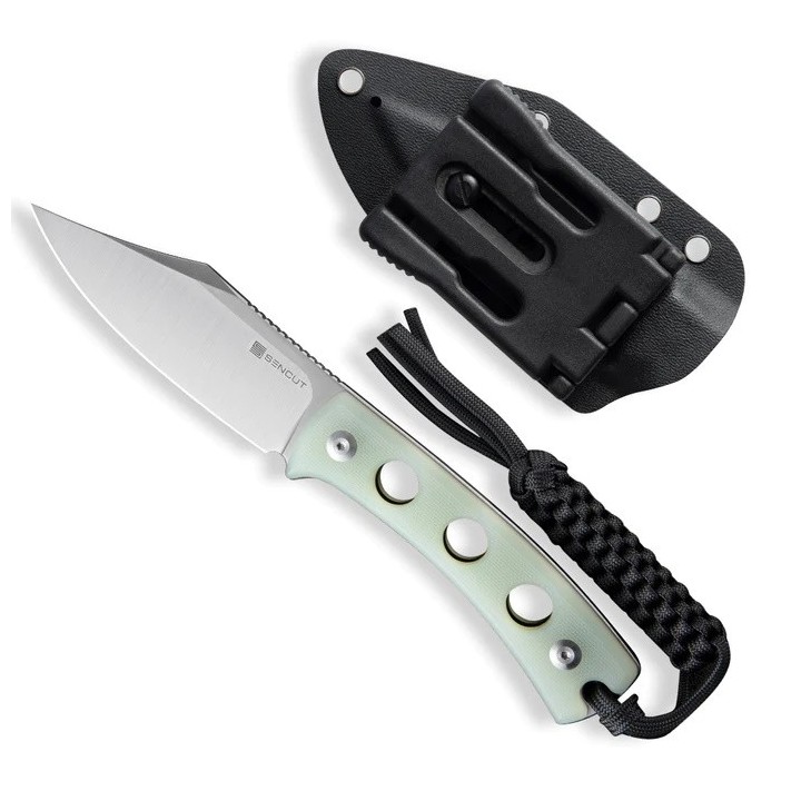 Couteau SENCUT Waxahachie Jade Manche G10 Lame Acier 9Cr18MoV Satin Etui Kydex SA11B - Livraison Gratuite